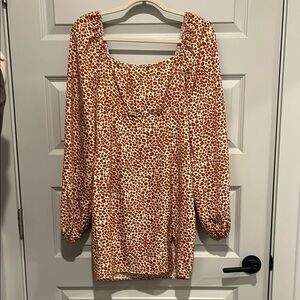 Floral print long sleeve dress M